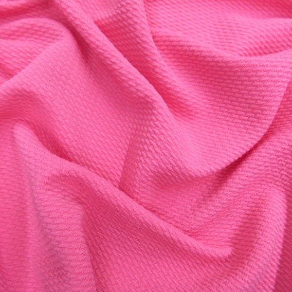 Bubblegum Pink Bullet Liverpool Textured 4 way Stretch Fabric by the Yard