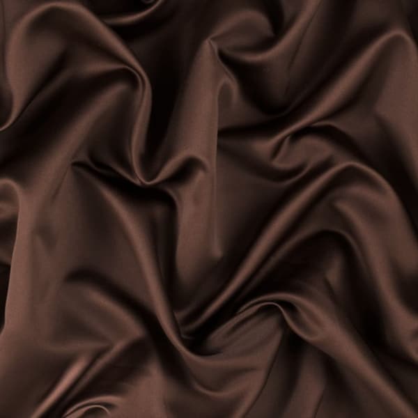 Espresso Brown Satin Charmeuse Bridal Apparel Fabric by the Yard