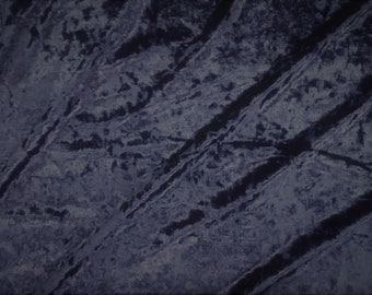 Midnight Navy Stretch Velvet Polyester Spandex Apparel Fabric by the Yard