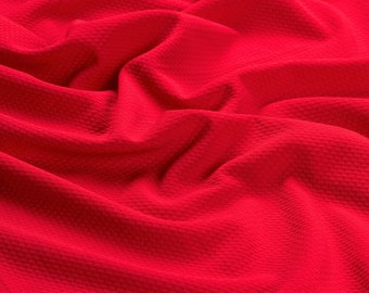 Red Bullet Liverpool Textured 4 way Stretch Fabric by the Yard