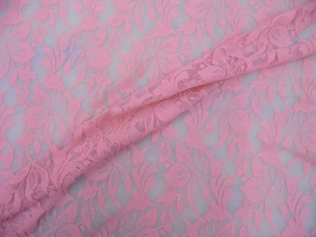 Pale Pink Stretch Lace Embroidered Floral Sheer Fabric by the - Etsy