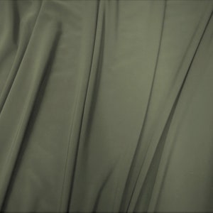 Olive Green Light Weight 4 way Stretch Polyester Spandex Lining Fabric by the Yard