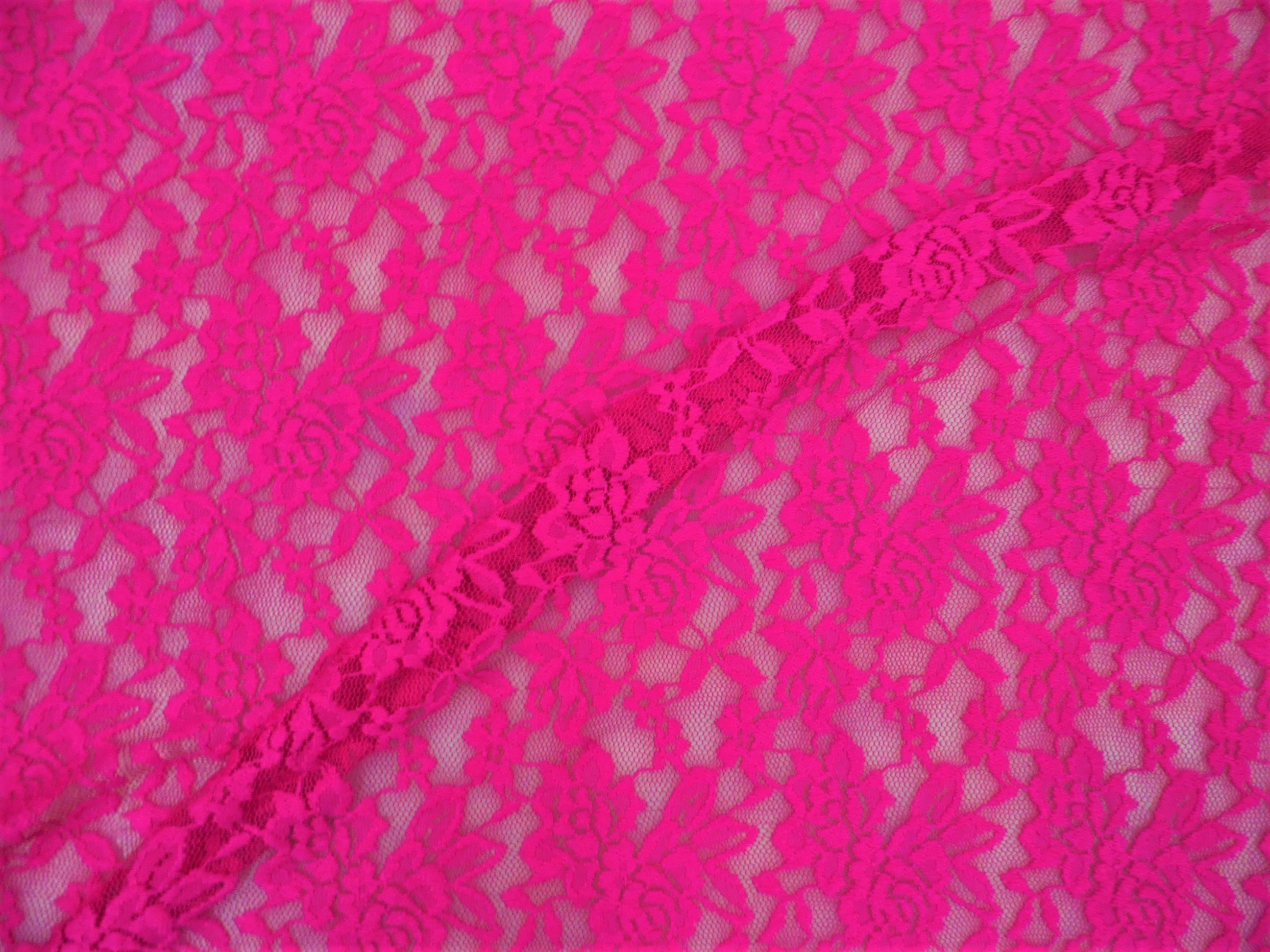 Hot Pink Lace Fabric 