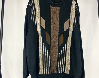 Vintage 90s earth tone knit pull over sweater XL