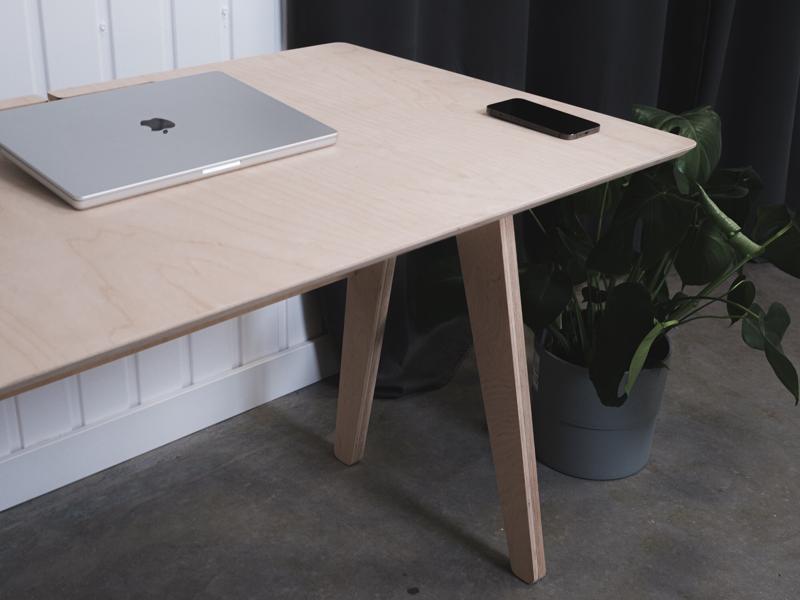 Plywood Desk Without Drawer, Plywood Furniture Work Desk, Laptop Desk