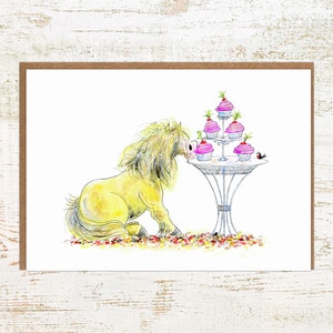 High Tea - Horse / Pony Greetings Card and Birthday Card - A6 Hand Illustrated Pony Card