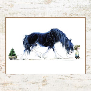 All Ye Faithful - carte de Noël cheval lourd - carte de voeux de vacances cheval A6
