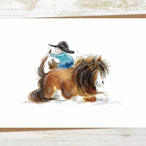 Pony Up – Biglietto d'auguri/biglietto di compleanno per pony e bambino