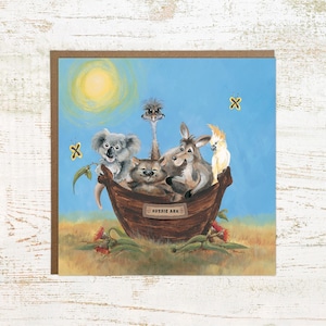 Aussie Ark - Saudações Australianas/Cartão de Aniversário - Cartão Quadrado de Animais Australianos - 148mmx148mm