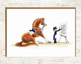 Schoolmaster - Dressage Horse Greeting Card - A6 Dressage Birthday Card