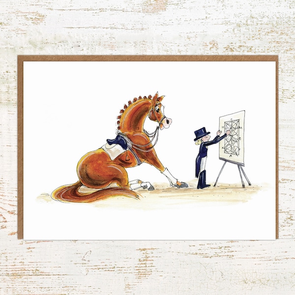 Schoolmaster - Dressage Horse Greeting Card - A6 Dressage Birthday Card