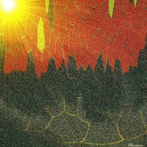 DESERTED PLANET - Original abstrakte Kunst auf Leinwand montiert
