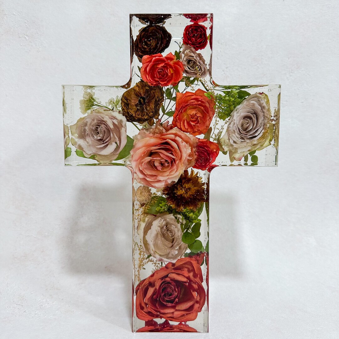 Resin Flower Preservation Cross - Etsy