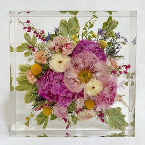 10x10” Resin Flower Preservation Block