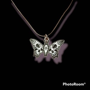 Moth necklace. a moth necklace for witchy vibes. Gothic jewelry. Moth charm necklace