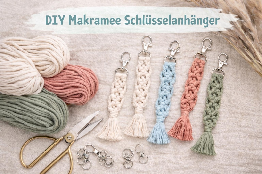 Kit macramé pour débutant, porte clé Jospéhine
