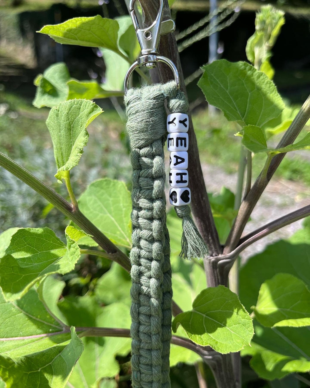 Long Macrame Lanyard Boho Statement Keychain Personalizable Keychain ...