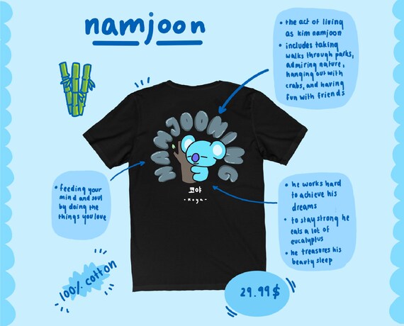 BTS RM Namjoon T-shirt BT21 Koya | Etsy 