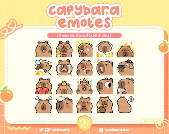 Emotes de Capivara | Twitch, Discord, Youtube | Flâmula | Kawaii