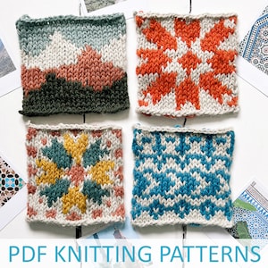Mai colorwork Strickmuster - geometrisches Stricken, Kachel inspiriert, marokkanisches Kunsthandwerk, Azulejo - PDF Anleitung