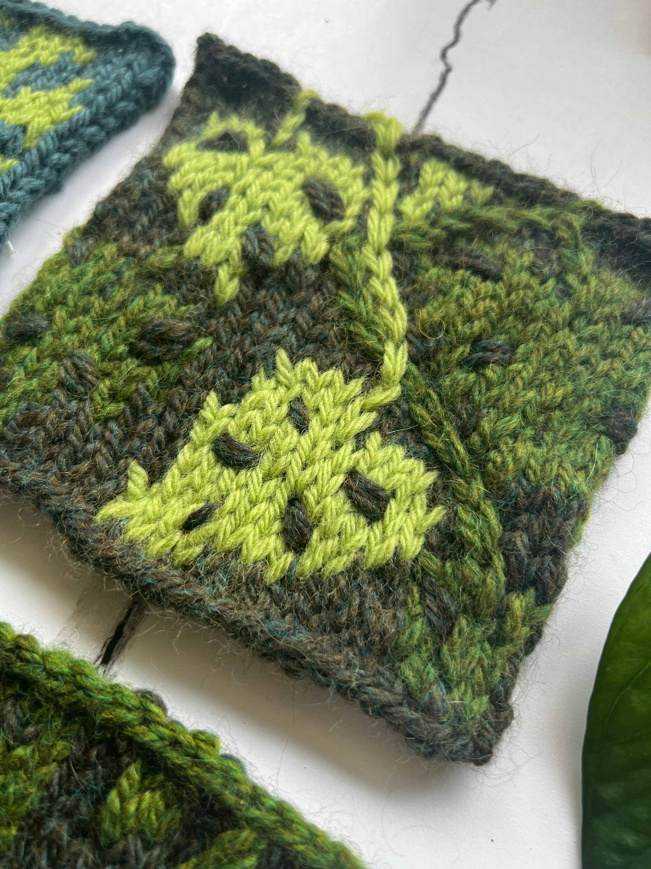 July Colorwork Knitting Patterns - Monstera Deliciosa, Cheese