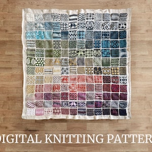 Peace By Piece Blanket Pattern - digital knitting pattern - colourwork afghan