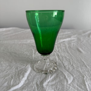Anchor Hocking Forest Green Inspiration Swirl Foot Water Goblets ~ Set of 4