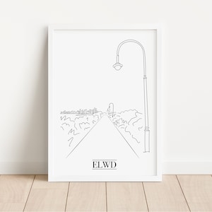 Elwood print #1- DIGITAL download A2- , line art, Elwood, Point Ormond, melbourne, location, suburb, digital print, wall art