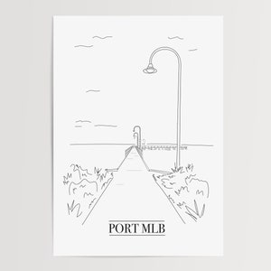 Port Melbourne print #2- DIGITAL download A4- , line art, Port Melbourne, Port Melb, melbourne, location, suburb, digital print, wall art