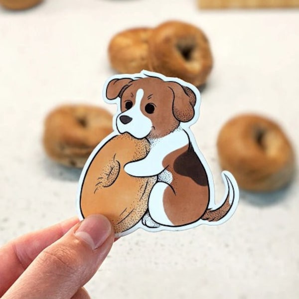 Beagle Bagel Vinyl Sticker Decal