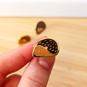 Gold Hedgehog Hard Enamel Pin