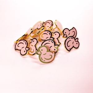 Pastel Pink Rubber Duck Hard Enamel Pin