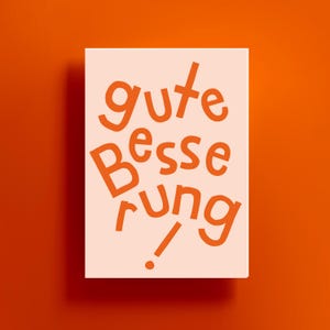 Gute Besserung, Klappkarte, Grußkarte, Anlass, Klappkarte mit Umschlag