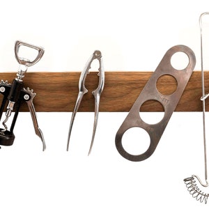 Wooden magnetic knife holder strip hidden screws wall mounted magnetic oak american walnut merbau