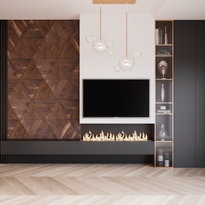 Wooden triangles Wood Panels -Wooden Interior Decorative Slats Wall Panels AMERICAN WALNUT WOOD