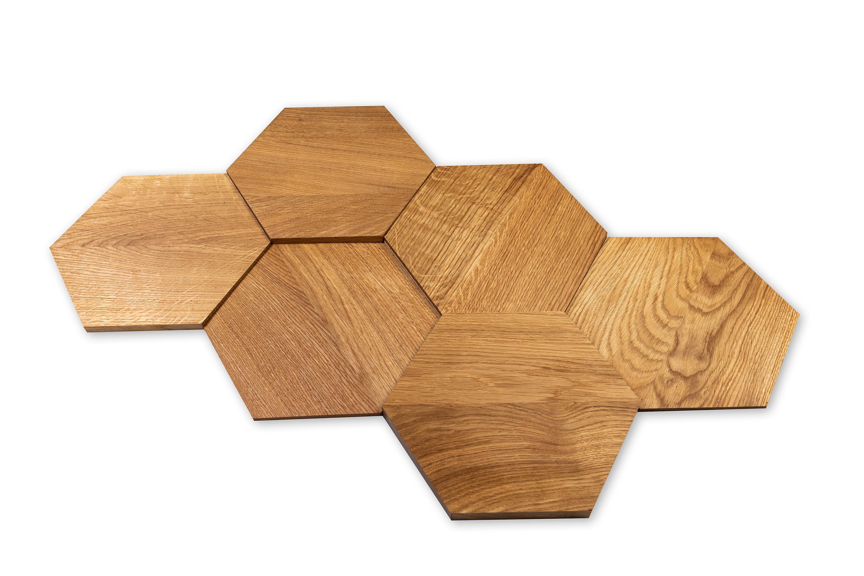 3D Wooden Panels -Wooden Interior Decorative Slats Wall Panels hexagons honeycomb OAK WOOD MIDI
