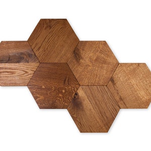 Wooden Panels -Wooden Interior Decorative Slats Wall Panels hexagony OAK WOOD MIDI