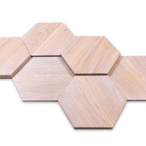 3D Wooden Panels -Wooden Interior Decorative Slats Wall Panels hexagons honeycomb OAK WOOD MIDI