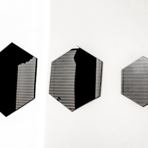3 Glass wall panels glass panel Decor Wall Art  Wooden Panels -Wooden Interior Decorative Slats Wall hexagons honeycomb