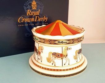Royal Crown Derby - CAROUSEL MONEY BOX - Treasures of Childhood, Boxed