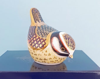 Royal Crown Derby Paperweight - BLUE TIT - Gold Stopper