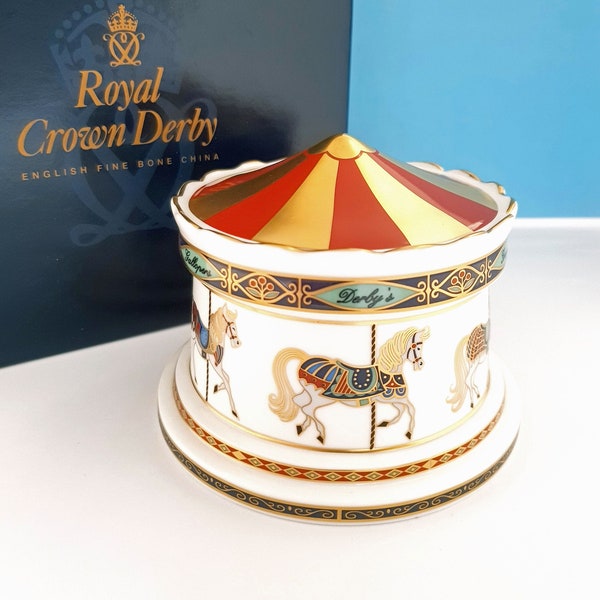 Royal Crown Derby - CAROUSEL MONEY BOX - Treasures of Childhood, Boxed