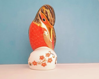 Royal Crown Derby Paperweight - KINGFISHER - Gold Stopper