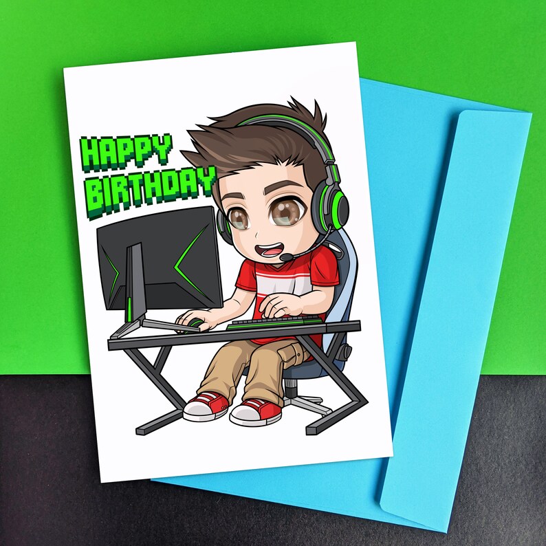 Gamer Birthday Card Gaming Card for Boys Son Birthday Card - Etsy