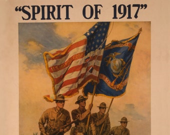アメリカ海兵隊員になろう ポスター 第一次世界大戦 1918年 アメリカ海兵隊募集ポスター 第一次世界大戦プロパガンダポスター アメリカ海兵隊 キャンバスウォールデカールプリントアート - 日本