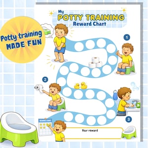 Potty Training Reward Chart for Toddlers | Visual Potty Game (PDF Download)
