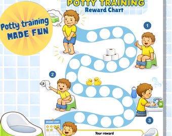 Töpfchen-Training-Belohnungstabelle für Kleinkinder | Visuelles Töpfchen Spiel (PDF Download)