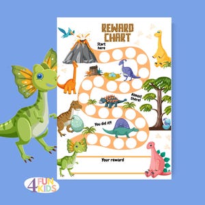 DINOSAUR Reward Chart | Boy Reward | Chore Chart Printable DINOSAUR Behavior Chart | Daily Chore Chart | Kids Routine Sticker Chart