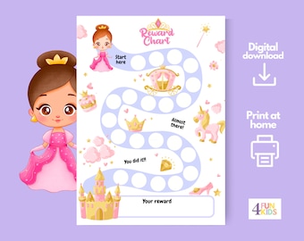 Princess Reward Chart - Behaviour Tracker (Digitaler Download)