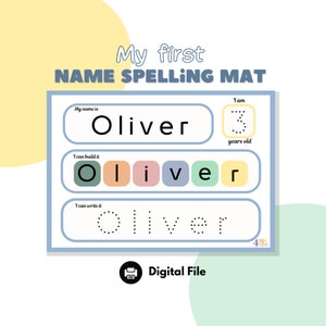 Name Tracing Mat I My first name spelling l Worksheet l Editable Name Tracing l Homeschool activity l Printable Activity for Toddlers